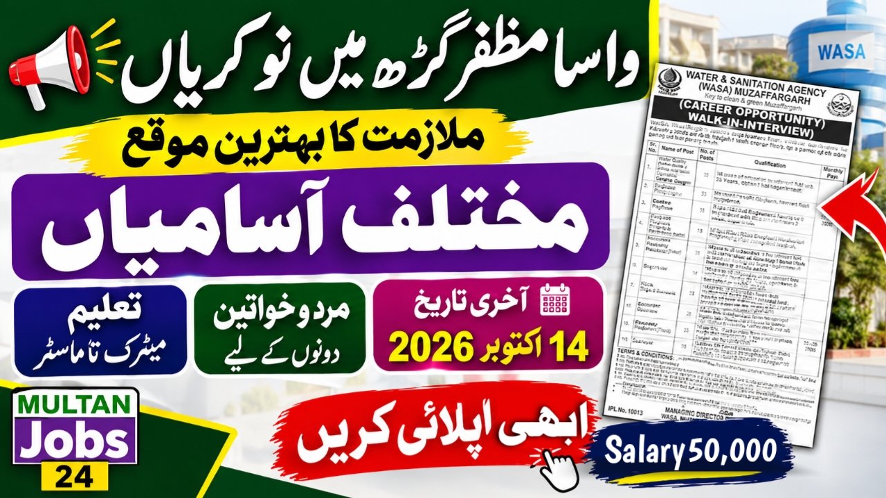WASA Muzaffargarh Jobs 2026