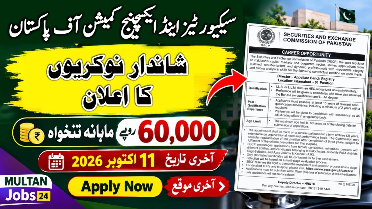 Securities & Exchange Commission of Pakistan SECP Jobs 2026